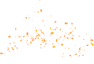 a white background with orange and yellow spots