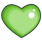 a green heart on a white background