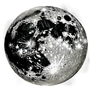 a black and white drawing of the moon
