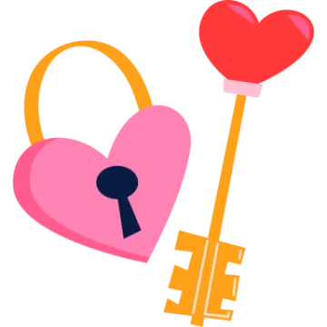 a heart lock and a key
