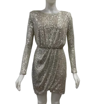 a silver dress on a manne