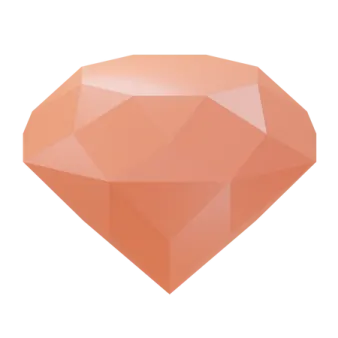 an orange diamond on a white background