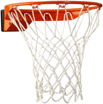 an orange and white basketball hoop