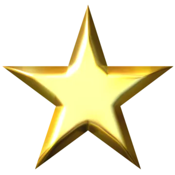 a gold star on a white background