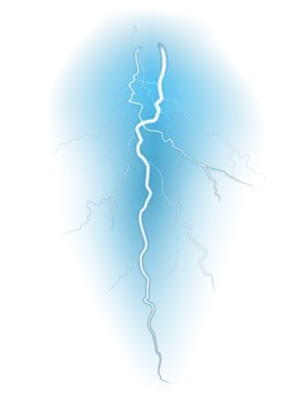 a lightning bolt on a white background