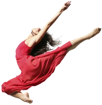 a woman jumping in the air
