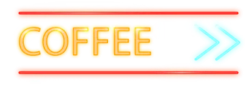 a neon sign with the word coffee on it