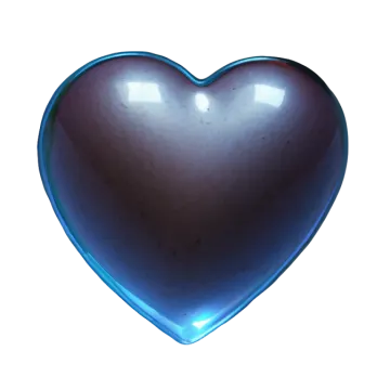 a blue heart shaped object on a white background