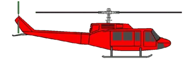 a red helicopter on a white background
