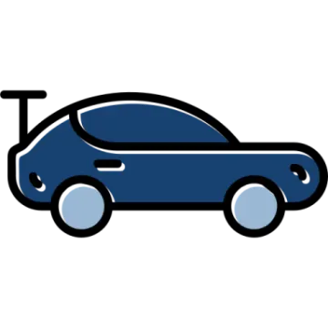 a car with the letter t on it