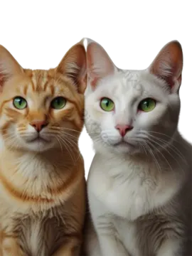 two cats sitting next to each other cats