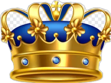 a crown with blue and gold
