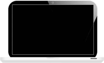 a laptop with a blank screen on it