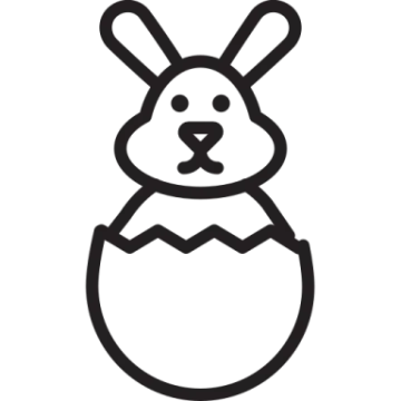 a black and white image of an easter bunny