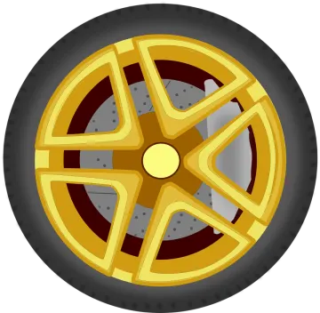 a yellow wheel on a white background