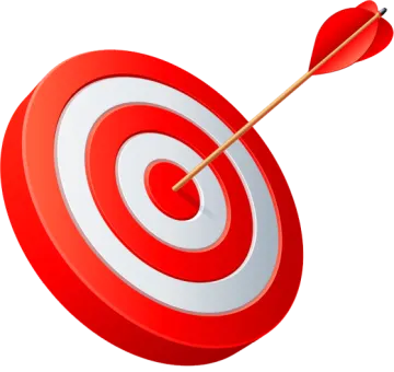 a red target with an arrow in the center