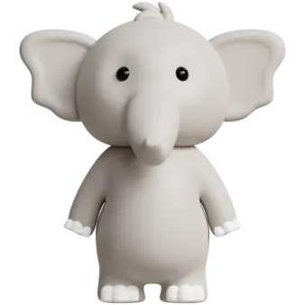 an elephant is standing on a white background