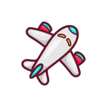 an airplane icon with a white background