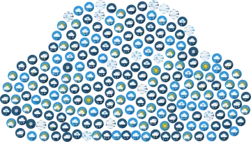 a pyramid made up of people's faces