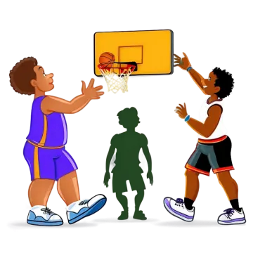 kids playing basketball clipart