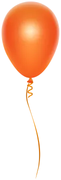 an orange balloon with a string attached to it