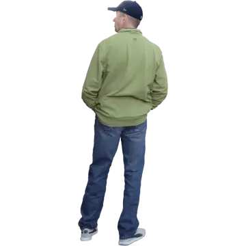 a man standing with his back to the camera
