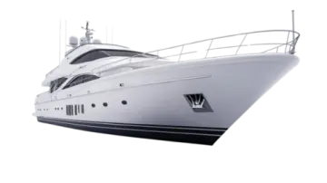 a white motor boat on the water