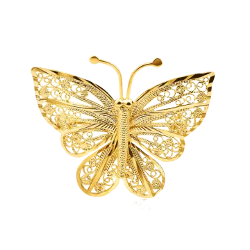 a gold butterfly broochle