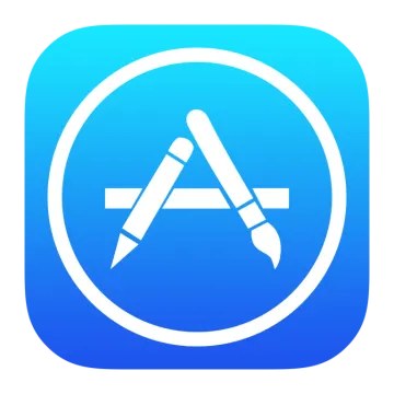 a blue square icon with an arrow in the center