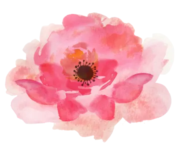 a watercolor painting of a pink flower