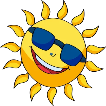 a smiling sun wearing sunglasses
