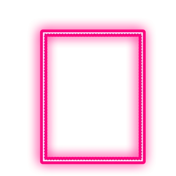 a pink neon frame on a white background