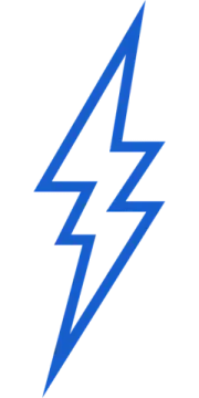 a blue lightning bolt