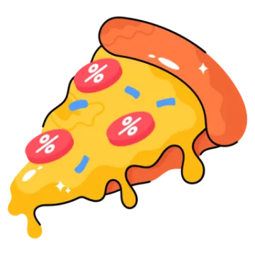 a slice of pizza on a white background