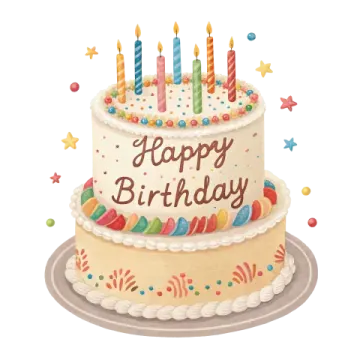 a birthday cake with candles on top of it