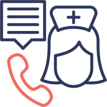 an icon of a phone and a speech bubble