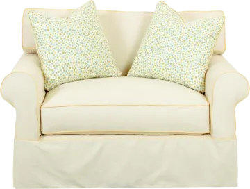 a chair with two pillows on it