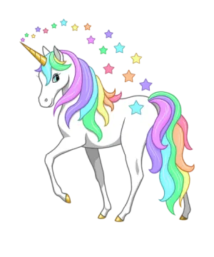 a unicorn with stars on its head