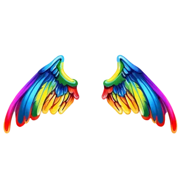 two colorful wings on a white background