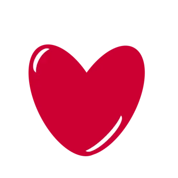 a red heart on a white background