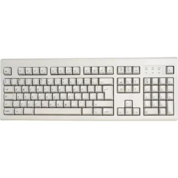 a computer keyboard on a white surface