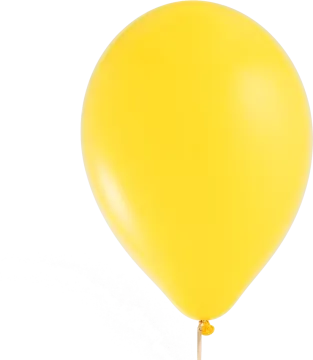 a yellow balloon on a white background