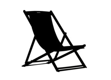 a black and white silhouette of a beach chair