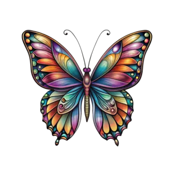 a colorful butterfly tattoo design