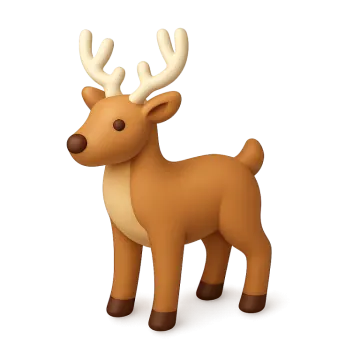 a cartoon deer standing on a white background