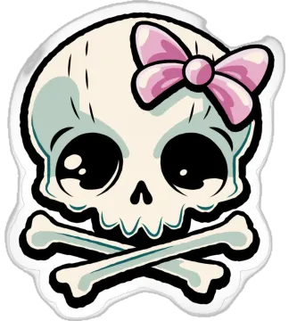 a skull with a bow and bones