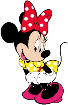 a minnie mouse with a red bow on her head