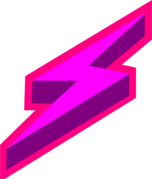 a pink lightning bolt on a white background