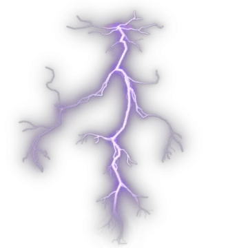 a purple lightning bolt on a white background