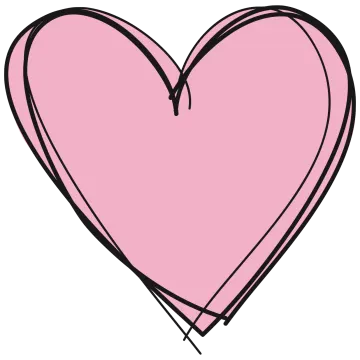 a pink heart on a white background